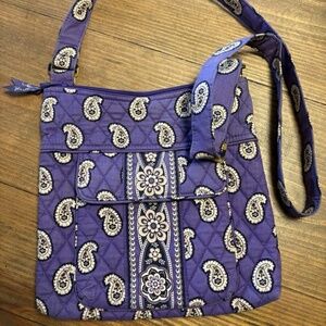 Vera Bradley- Simply Violet Purple Paisley Crossbody Purse/Handbag